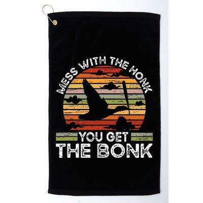 Retro Mess With The Honk You Get The Bonk Golf Towel