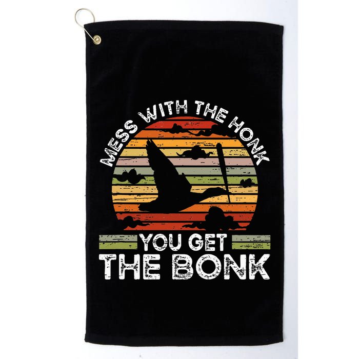 Retro Mess With The Honk You Get The Bonk Golf Towel
