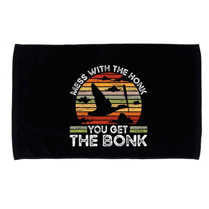 Retro Mess With The Honk You Get The Bonk Microfiber Hand Towel