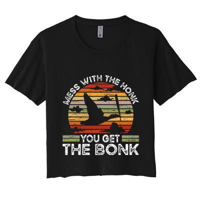Retro Mess With The Honk You Get The Bonk Crop Top
