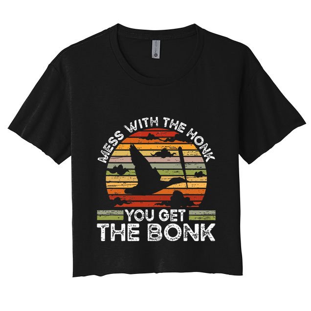 Retro Mess With The Honk You Get The Bonk Crop Top