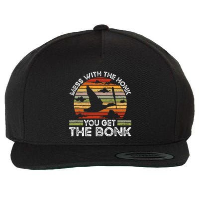Retro Mess With The Honk You Get The Bonk Wool Snapback Cap