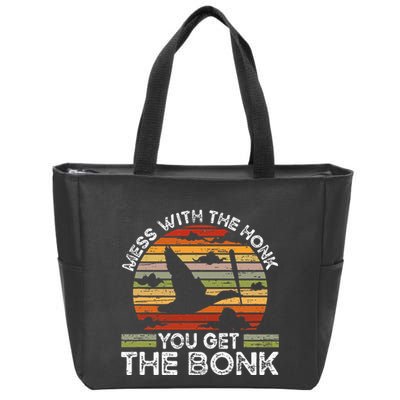 Retro Mess With The Honk You Get The Bonk Zip Tote Bag