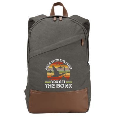 Retro Mess With The Honk You Get The Bonk Cotton Canvas Backpack