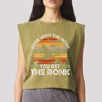 Retro Mess With The Honk You Get The Bonk Garment-Dyed Women's Muscle Tee