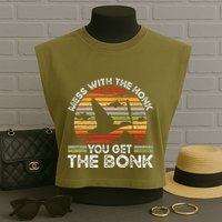 Retro Mess With The Honk You Get The Bonk Garment-Dyed Women's Muscle Tee