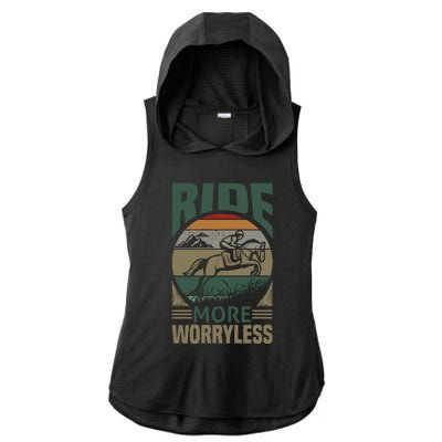 Ride More Worry Less Ladies PosiCharge Tri-Blend Wicking Draft Hoodie Tank