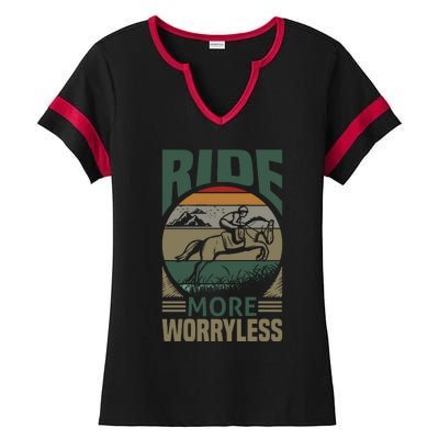 Ride More Worry Less Ladies Halftime Notch Neck Tee