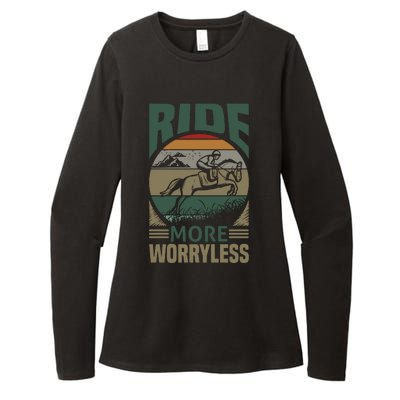 Ride More Worry Less Womens CVC Long Sleeve Shirt