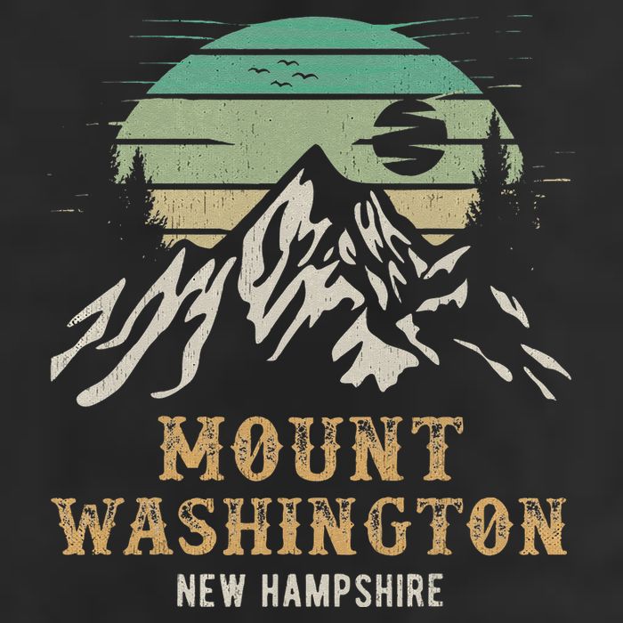 Retro Mount Washington NH Merchandise Hiking Mt Washington 7 Panel Mesh Trucker Snapback Hat