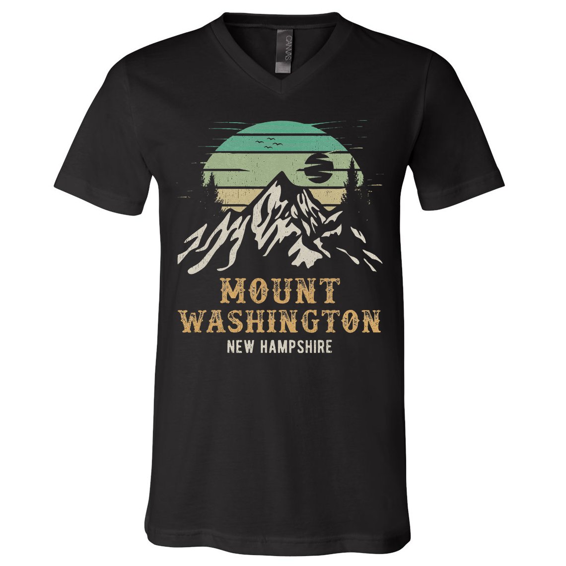 Retro Mount Washington NH Merchandise Hiking Mt Washington V-Neck T-Shirt