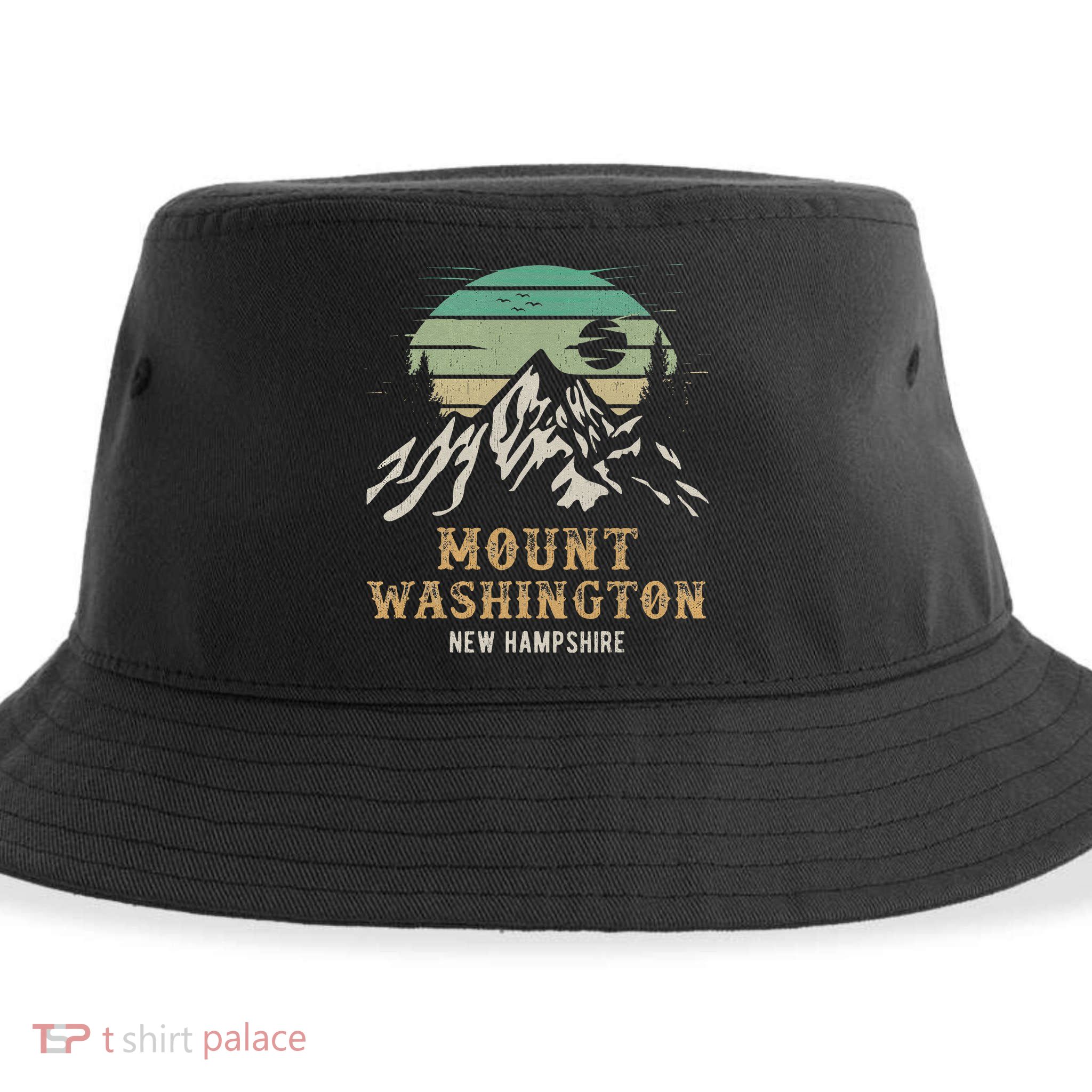 Retro Mount Washington NH Merchandise Hiking Mt Washington Sustainable Bucket Hat