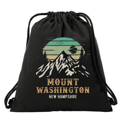 Retro Mount Washington NH Merchandise Hiking Mt Washington Drawstring Bag