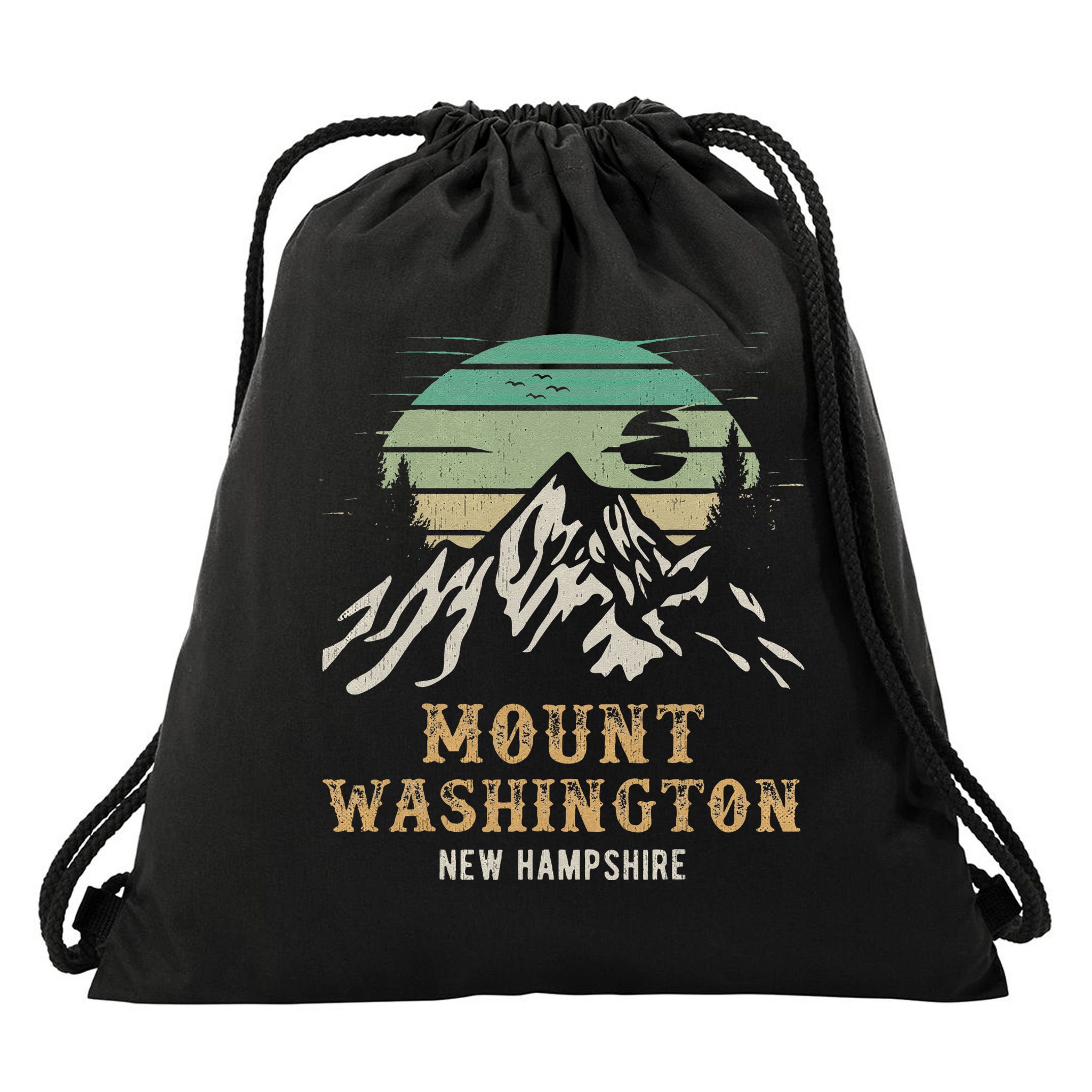 Retro Mount Washington NH Merchandise Hiking Mt Washington Drawstring Bag