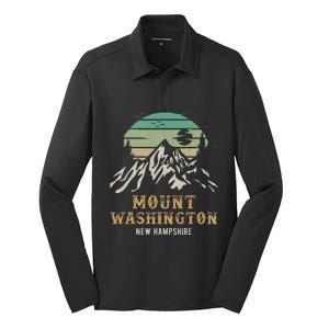 Retro Mount Washington NH Merchandise Hiking Mt Washington Silk Touch Performance Long Sleeve Polo