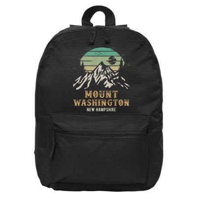 Retro Mount Washington NH Merchandise Hiking Mt Washington 16 in Basic Backpack
