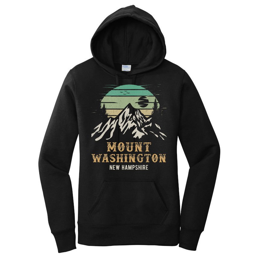 Retro Mount Washington NH Merchandise Hiking Mt Washington Women's Pullover Hoodie