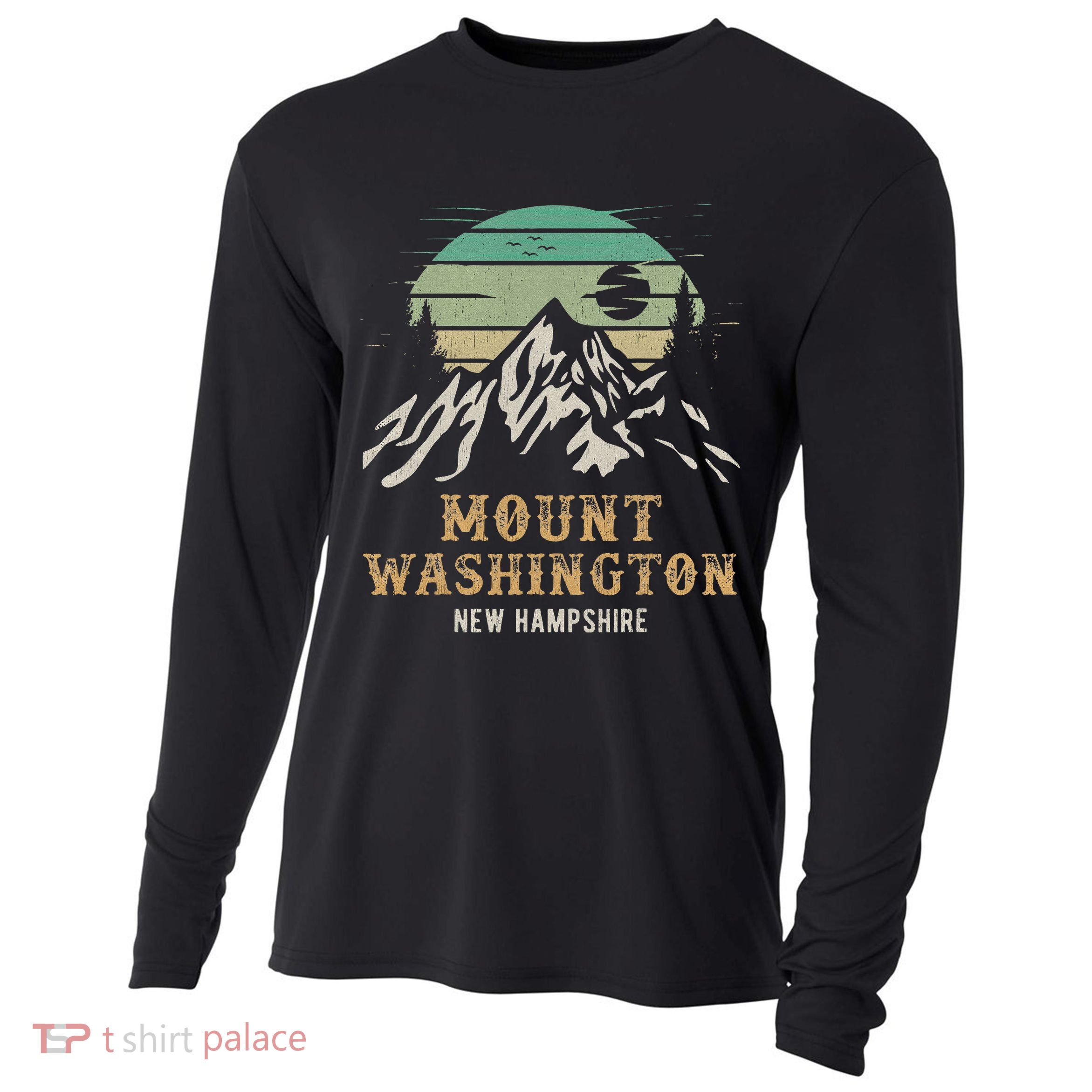 Retro Mount Washington NH Merchandise Hiking Mt Washington Cooling Performance Long Sleeve Crew