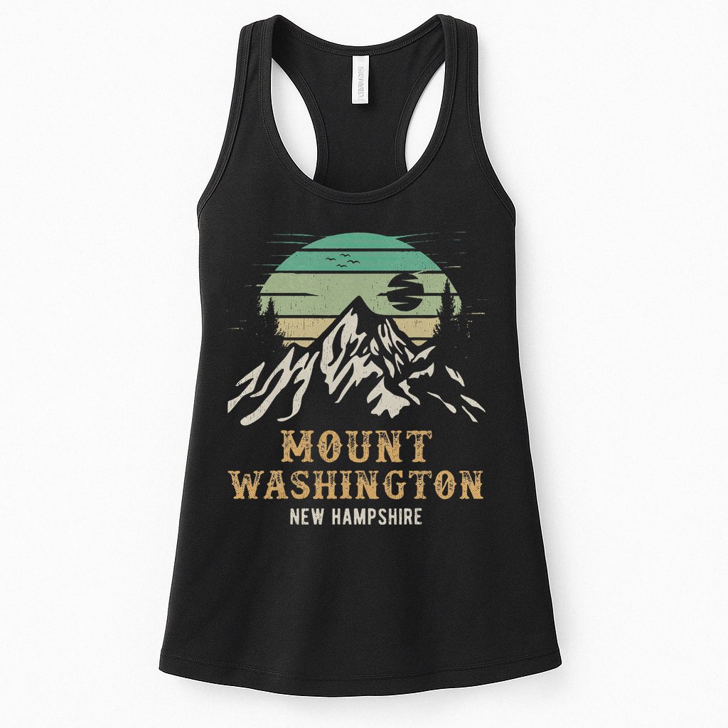 Retro Mount Washington NH Merchandise Hiking Mt Washington Womens Tank Top