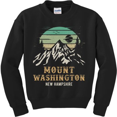 Retro Mount Washington NH Merchandise Hiking Mt Washington Kids Sweatshirt