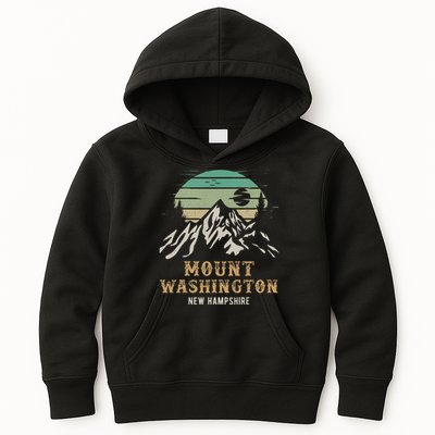 Retro Mount Washington NH Merchandise Hiking Mt Washington Kids Hoodie