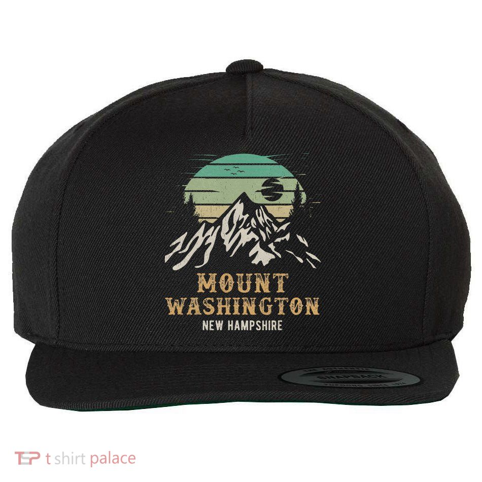 Retro Mount Washington NH Merchandise Hiking Mt Washington Wool Snapback Cap