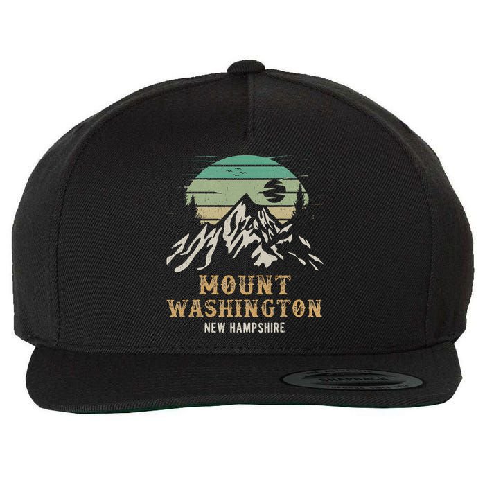 Retro Mount Washington NH Merchandise Hiking Mt Washington Wool Snapback Cap