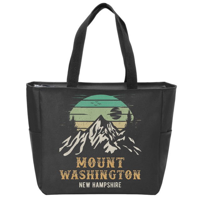 Retro Mount Washington NH Merchandise Hiking Mt Washington Zip Tote Bag