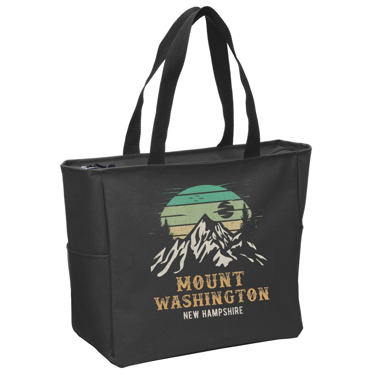 Retro Mount Washington NH Merchandise Hiking Mt Washington Zip Tote Bag