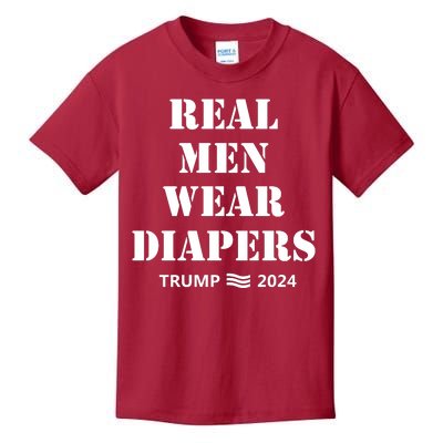 Real Man Wear Diapers Trump 2024 Kids T-Shirt