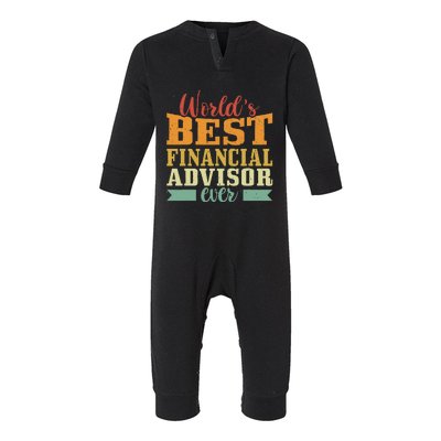 Retro Motif Worlds Best Financial Advisor Infant Fleece One Piece