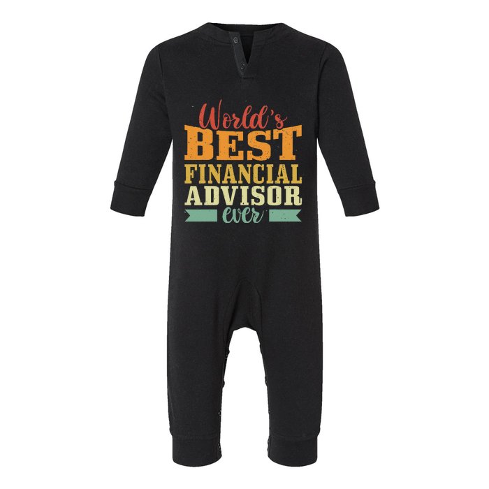 Retro Motif Worlds Best Financial Advisor Infant Fleece One Piece