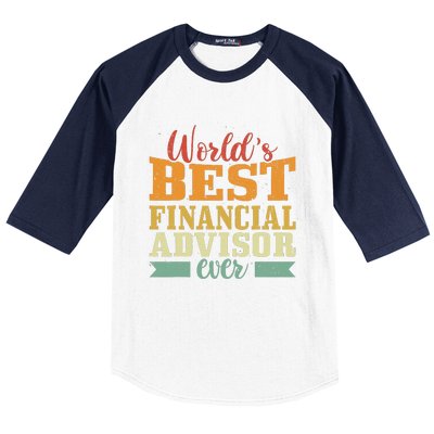 Retro Motif Worlds Best Financial Advisor Baseball Sleeve Shirt