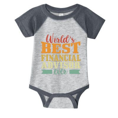 Retro Motif Worlds Best Financial Advisor Infant Baby Jersey Bodysuit