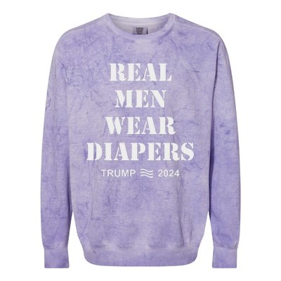 Real M.E.N Wear Diapers Trump 2024 Meme Colorblast Crewneck Sweatshirt