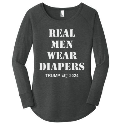 Real M.E.N Wear Diapers Trump 2024 Meme Women's Perfect Tri Tunic Long Sleeve Shirt