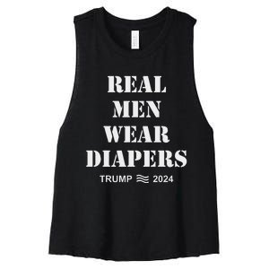 Real M.E.N Wear Diapers Trump 2024 Meme Women's Racerback Cropped Tank