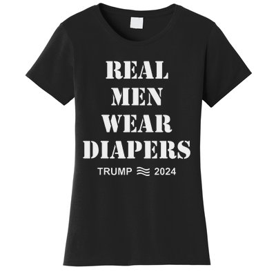 Real M.E.N Wear Diapers Trump 2024 Meme Women's T-Shirt