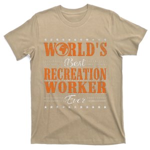 Retro Motif Worlds Best Recreation Worker T-Shirt