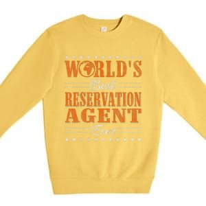 Retro Motif Worlds Best Reservation Agent Premium Crewneck Sweatshirt