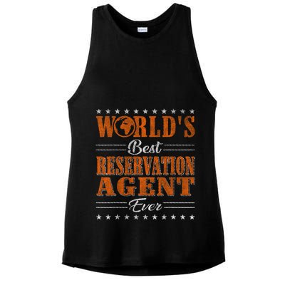 Retro Motif Worlds Best Reservation Agent Ladies PosiCharge Tri-Blend Wicking Tank