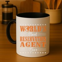 Retro Motif Worlds Best Reservation Agent Mug