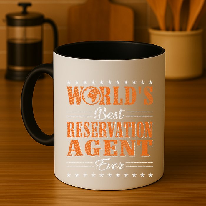 Retro Motif Worlds Best Reservation Agent Mug