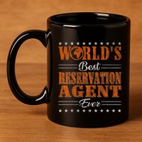 Retro Motif Worlds Best Reservation Agent 11oz C Handle Ceramic Mug