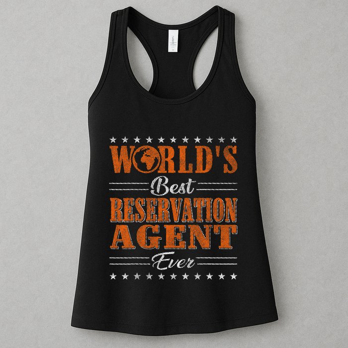 Retro Motif Worlds Best Reservation Agent Womens Tank Top