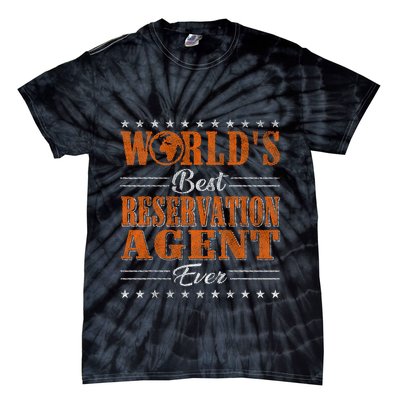 Retro Motif Worlds Best Reservation Agent Tie-Dye T-Shirt