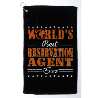 Retro Motif Worlds Best Reservation Agent Golf Towel