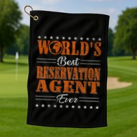 Retro Motif Worlds Best Reservation Agent Golf Towel