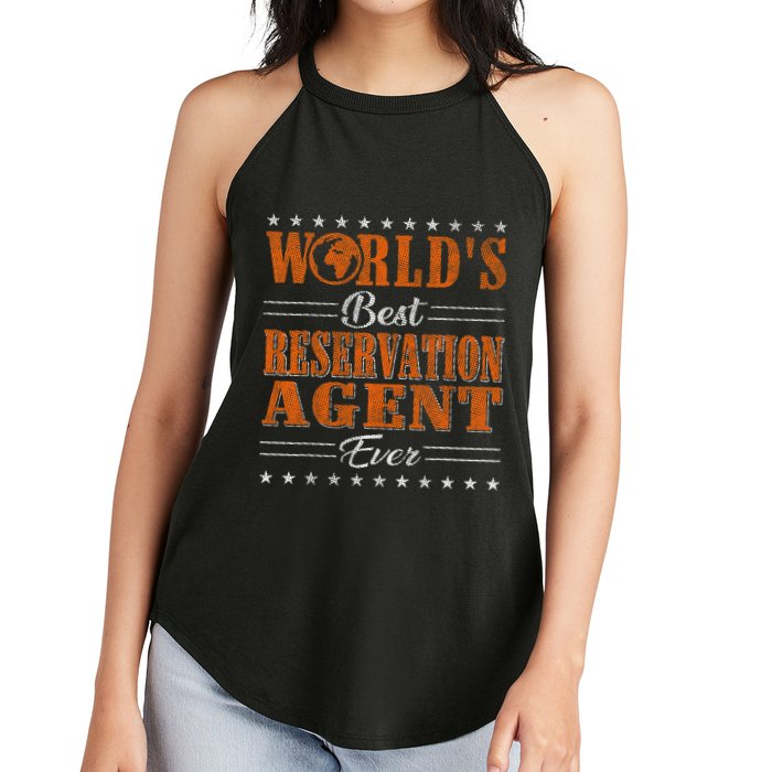 Retro Motif Worlds Best Reservation Agent Women's Perfect Tri Rocker Tank