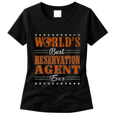 Retro Motif Worlds Best Reservation Agent Womens T-Shirt